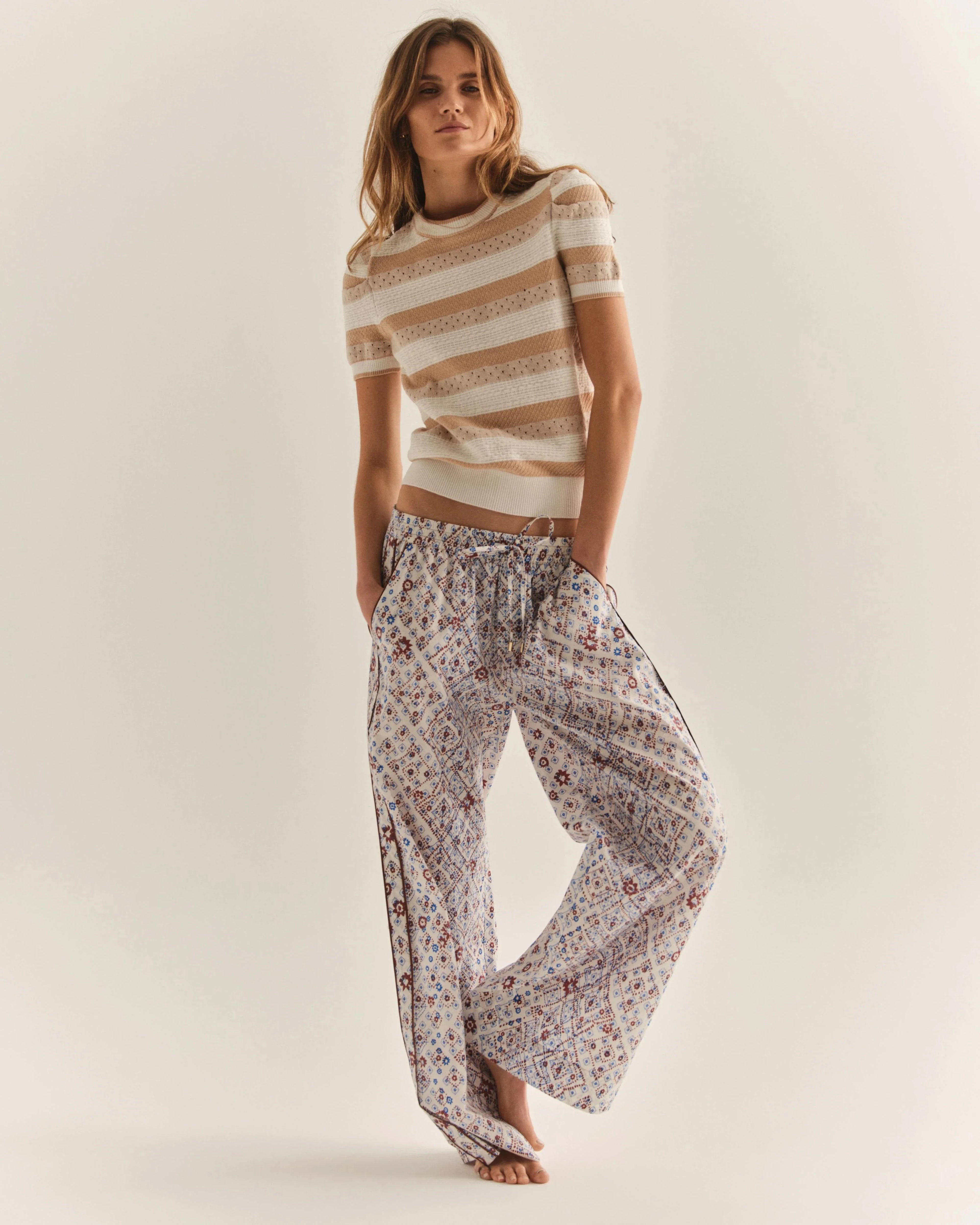 Alexei Top Sand Stripe