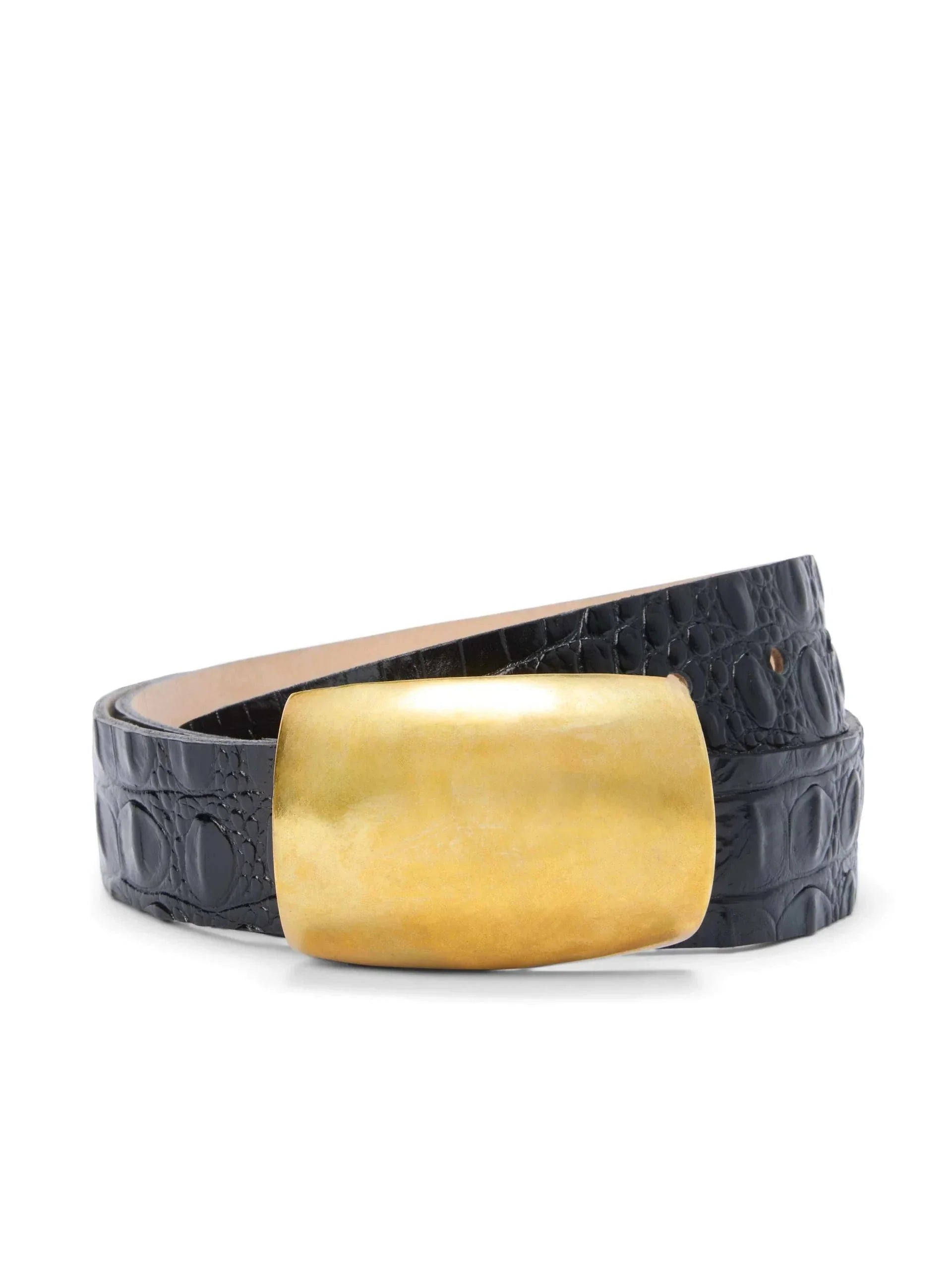 Milou Belt Black Croc Embossed