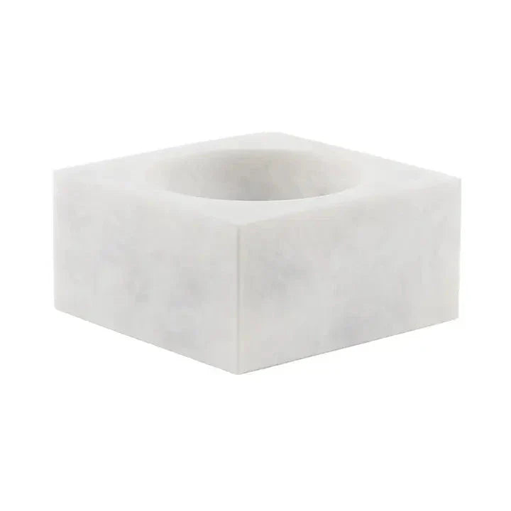 Pearl White Marble 6" Honed Finish Catchall Bowl