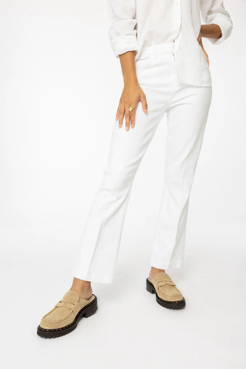 Ali High Rise Slim Flare Blanc