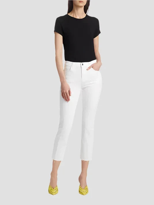 Sada High Rise Crop Slim Blanc