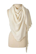 Ruffle Triangle Wrap Ivory