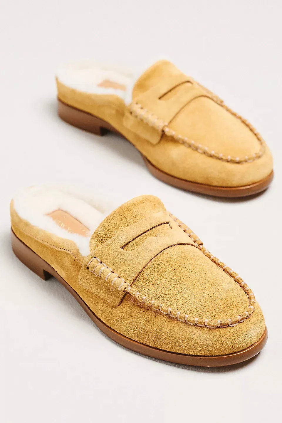 Carter Mule Suede Shearling Caramel