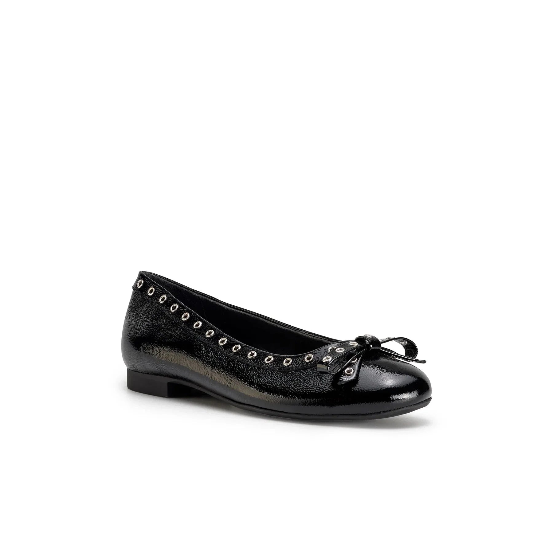 Chrissy Flat Black Crinkled Patent