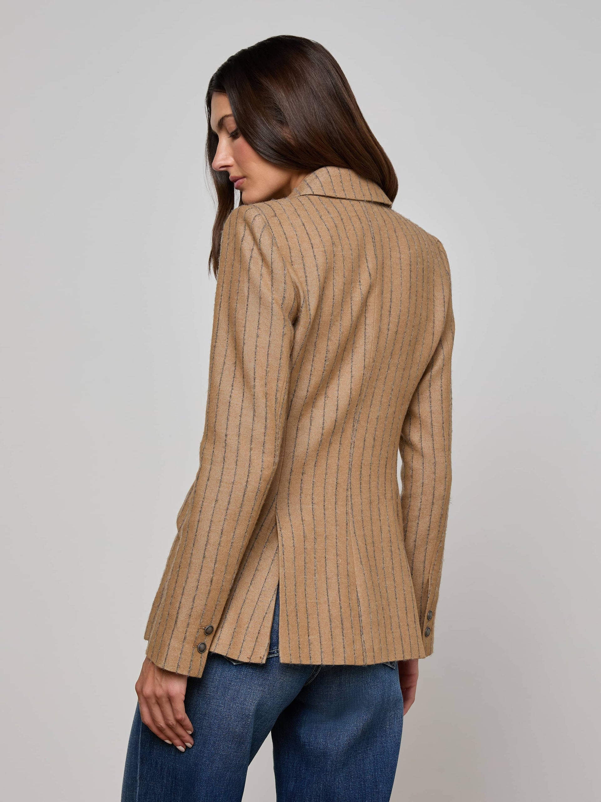 Chamberlain Pinstripe Blazer Tan/Charcoal