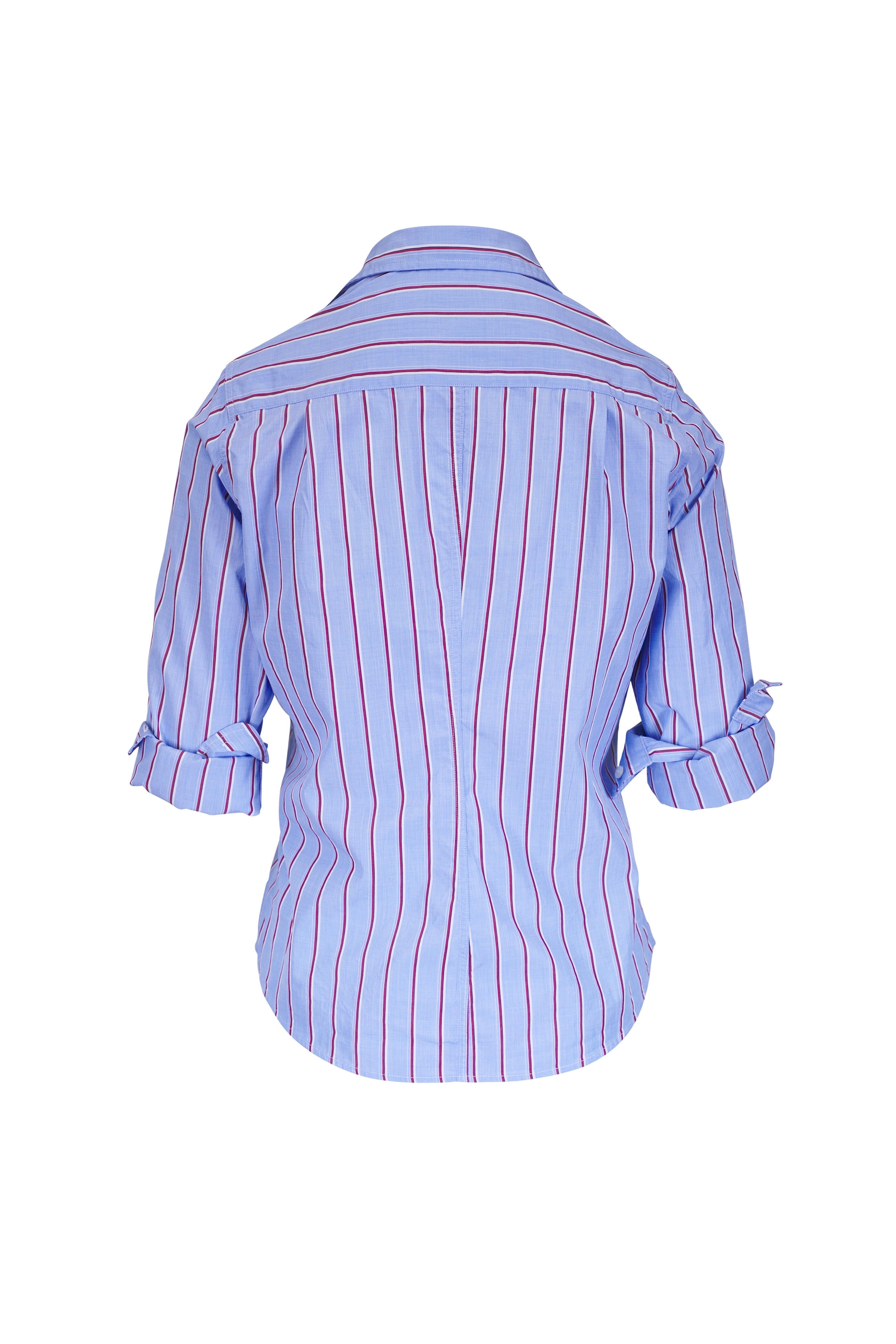 Barry Tailored Button Up Shirt Blue/Red/White Stripe