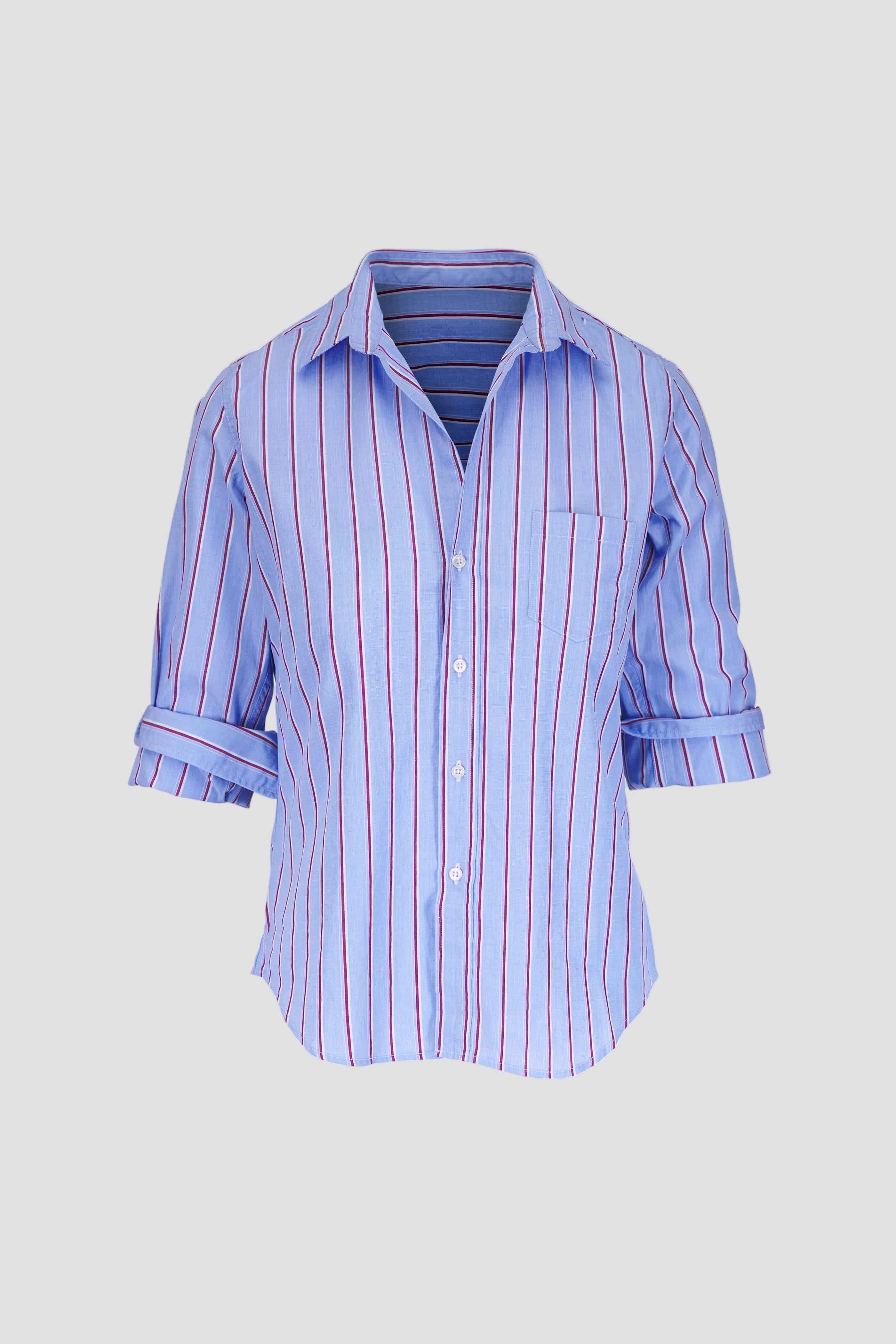 Barry Tailored Button Up Shirt Blue/Red/White Stripe