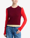Taron Colorblock Crew Burgundy Multi
