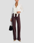 Scottie Coated Wide Leg Jean Chocolate