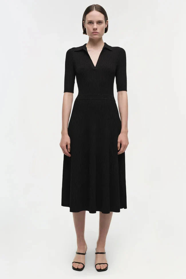 Signature Pati Polo Midi Dress Black