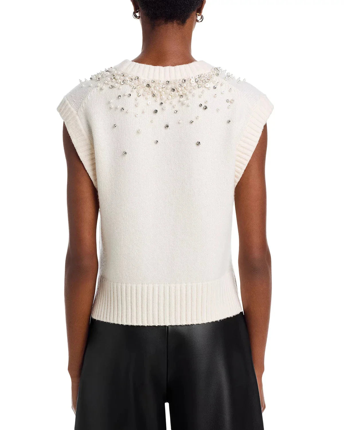 Candra Wool-Blend Sweater Vest Ivory