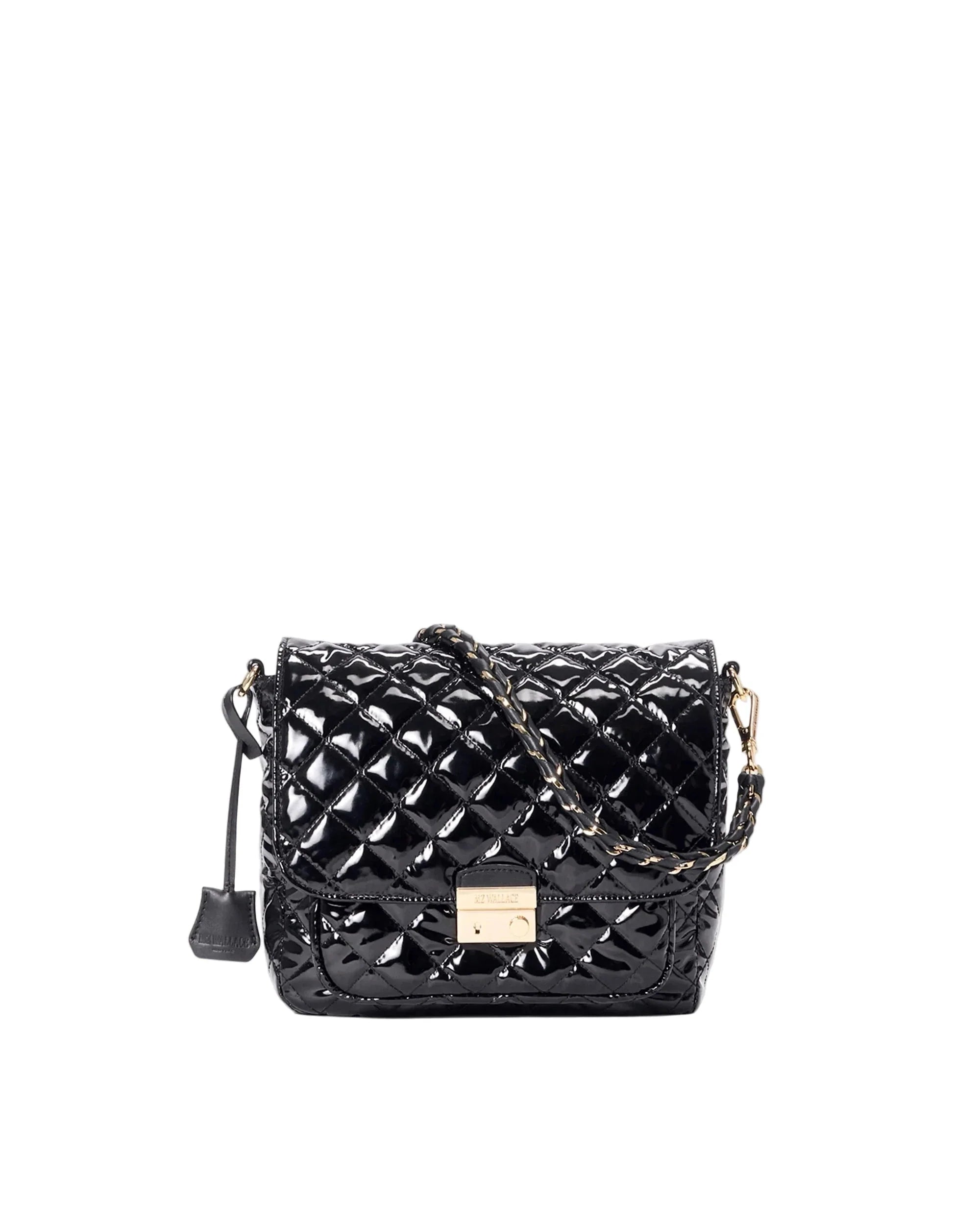 Medium Crosby Lock Crossbody Black Lacquer