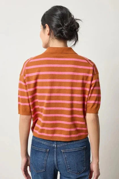 Drop Shoulder Polo Neck Sweater Sierra/Calypso