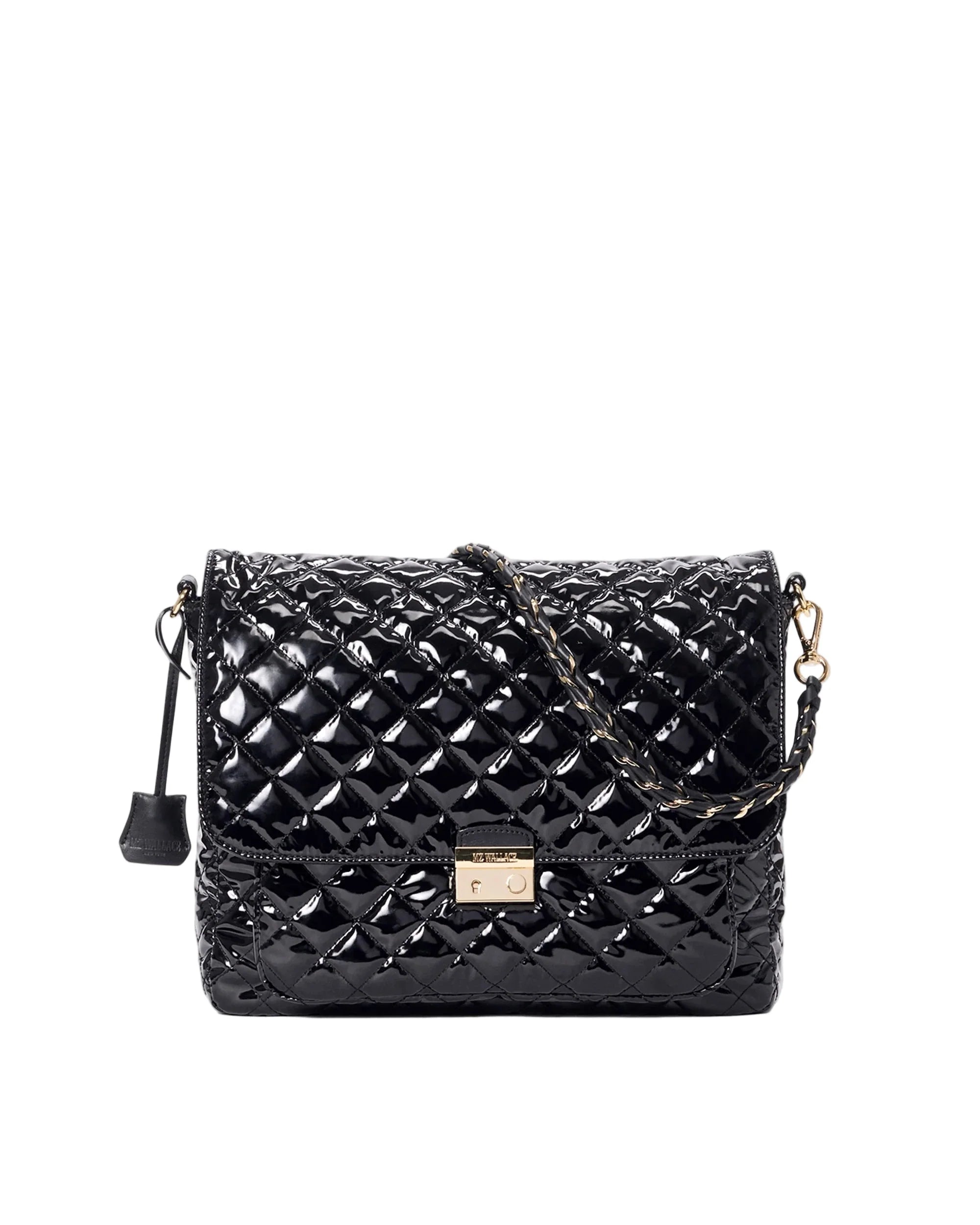 Large Crosby Lock Crossbody Black Lacquer