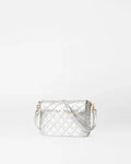 Small Crosby Lock Crossbody Silver Metallic Leather