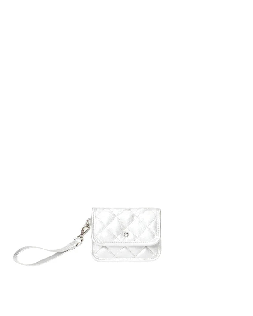 Metro Snap Wristlet Silver Leather