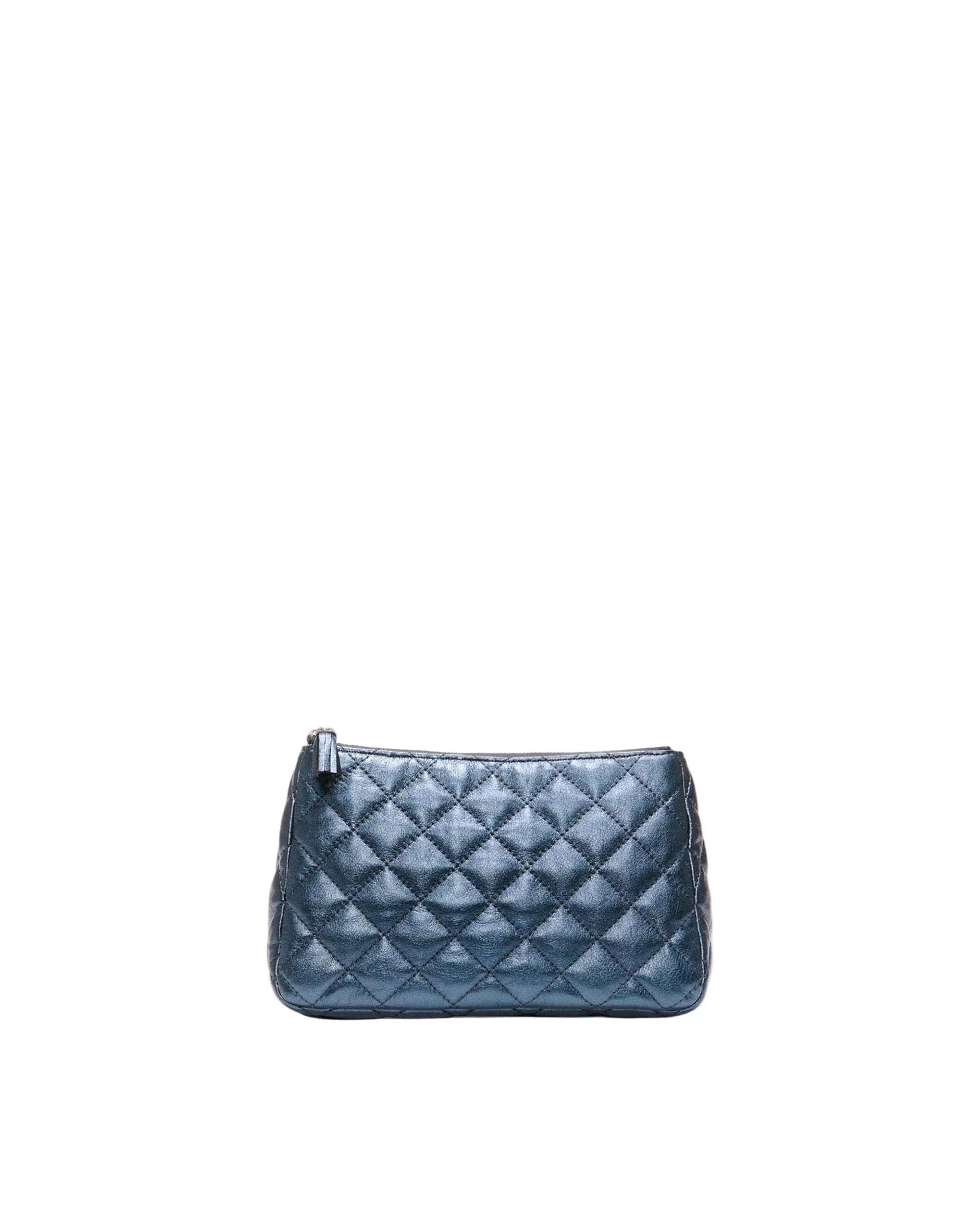 Medium Luna Cosmetic Midnight Metallic Leather