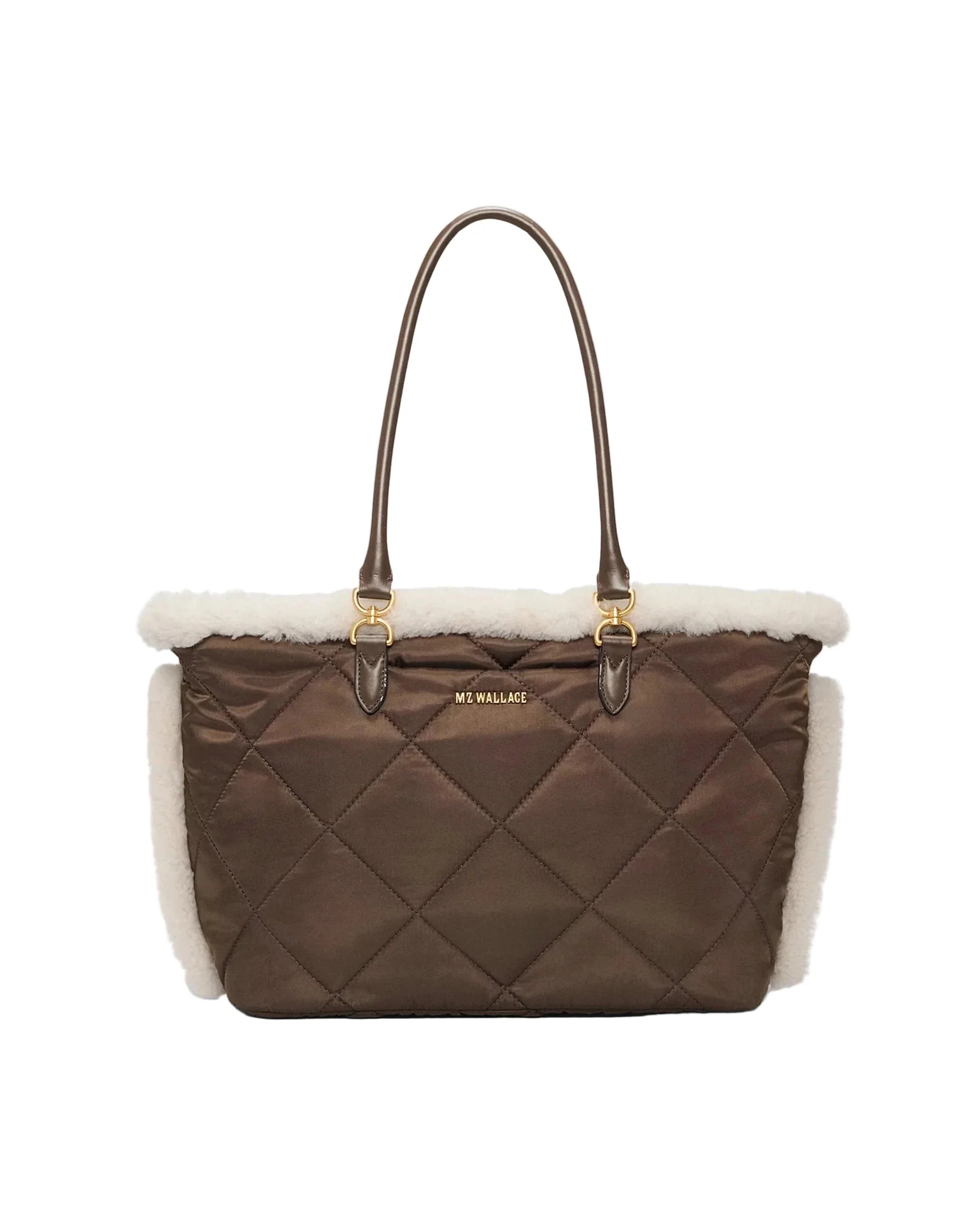 Medium Madison East West Tote Shearling/Walnut