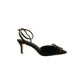 Velvet + Flower Sandal Black