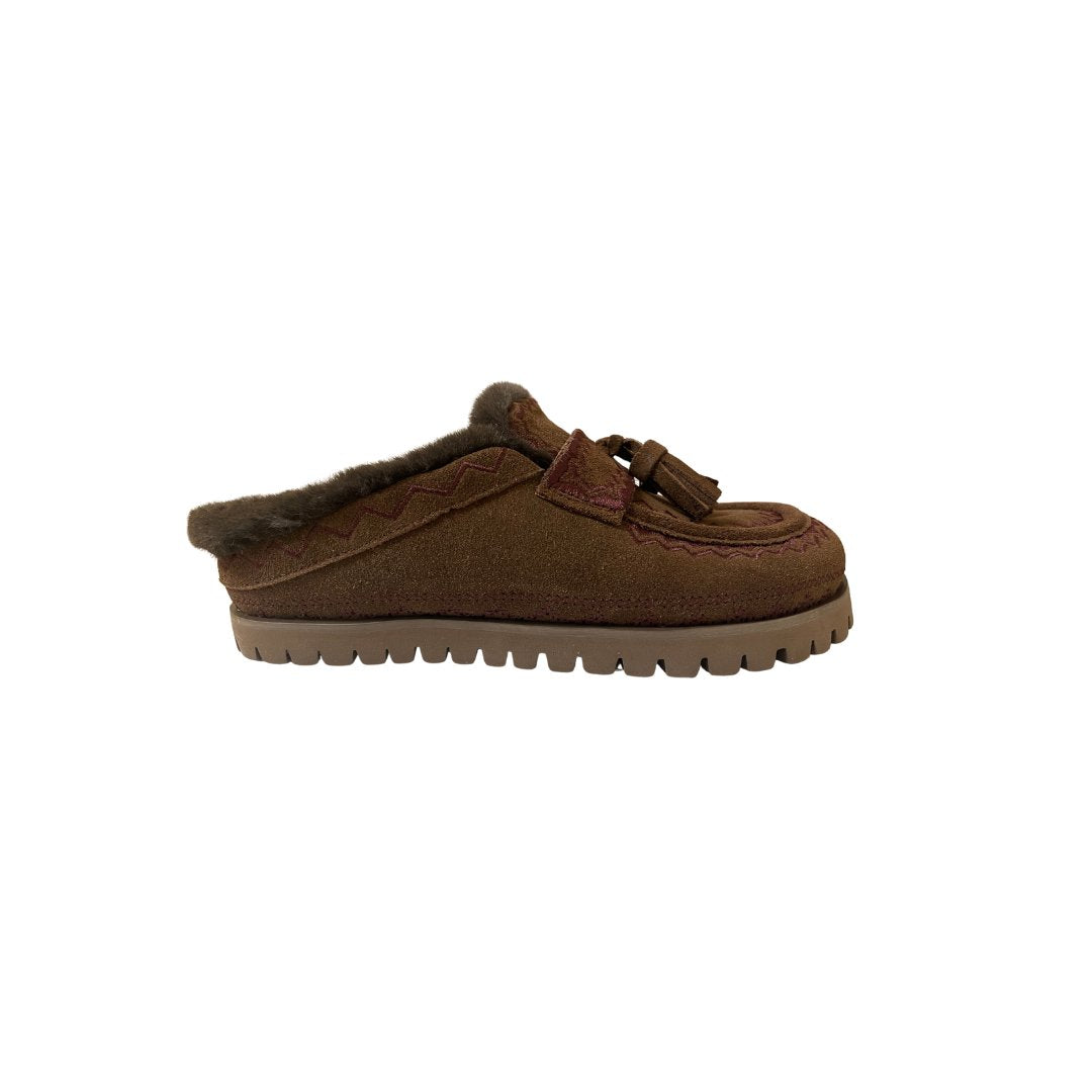 Mule Tassel Slippers Brown