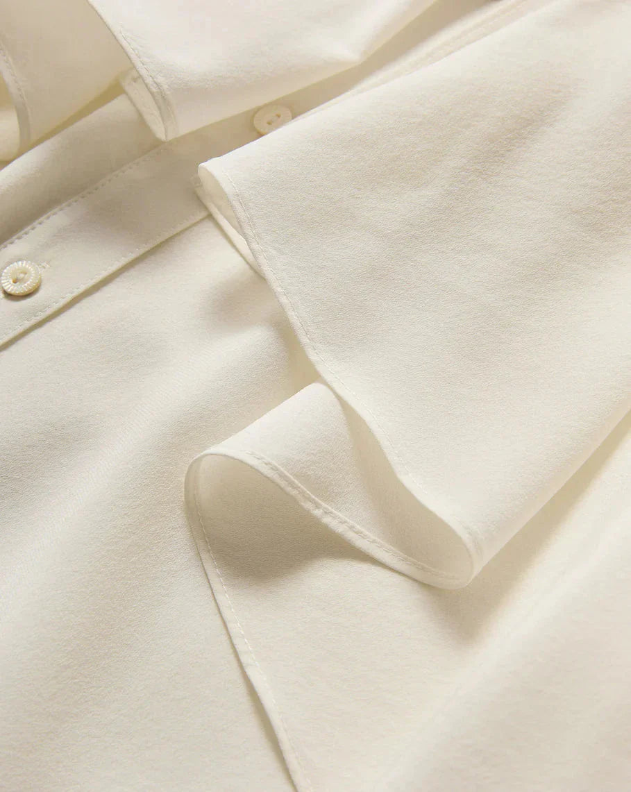 Demaris Ruffled Button-Down Blouse Dove