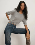 Shana Cashmere Half Sleeve Sweater Heather Grey