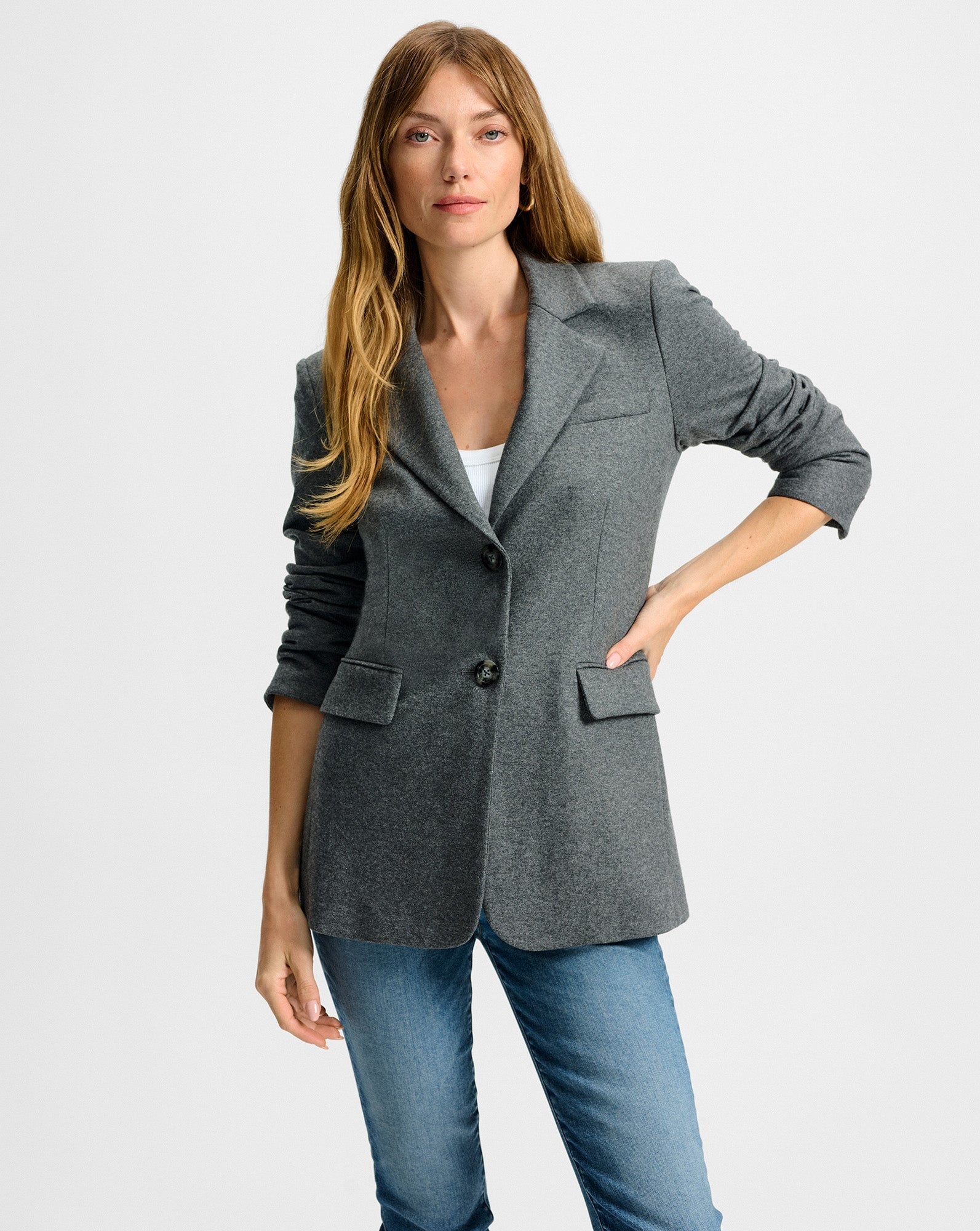 Ryanne Wool Jersey Jacket Medium Heather Grey