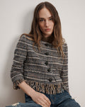Lyons Fringe Jacket Navy Multi