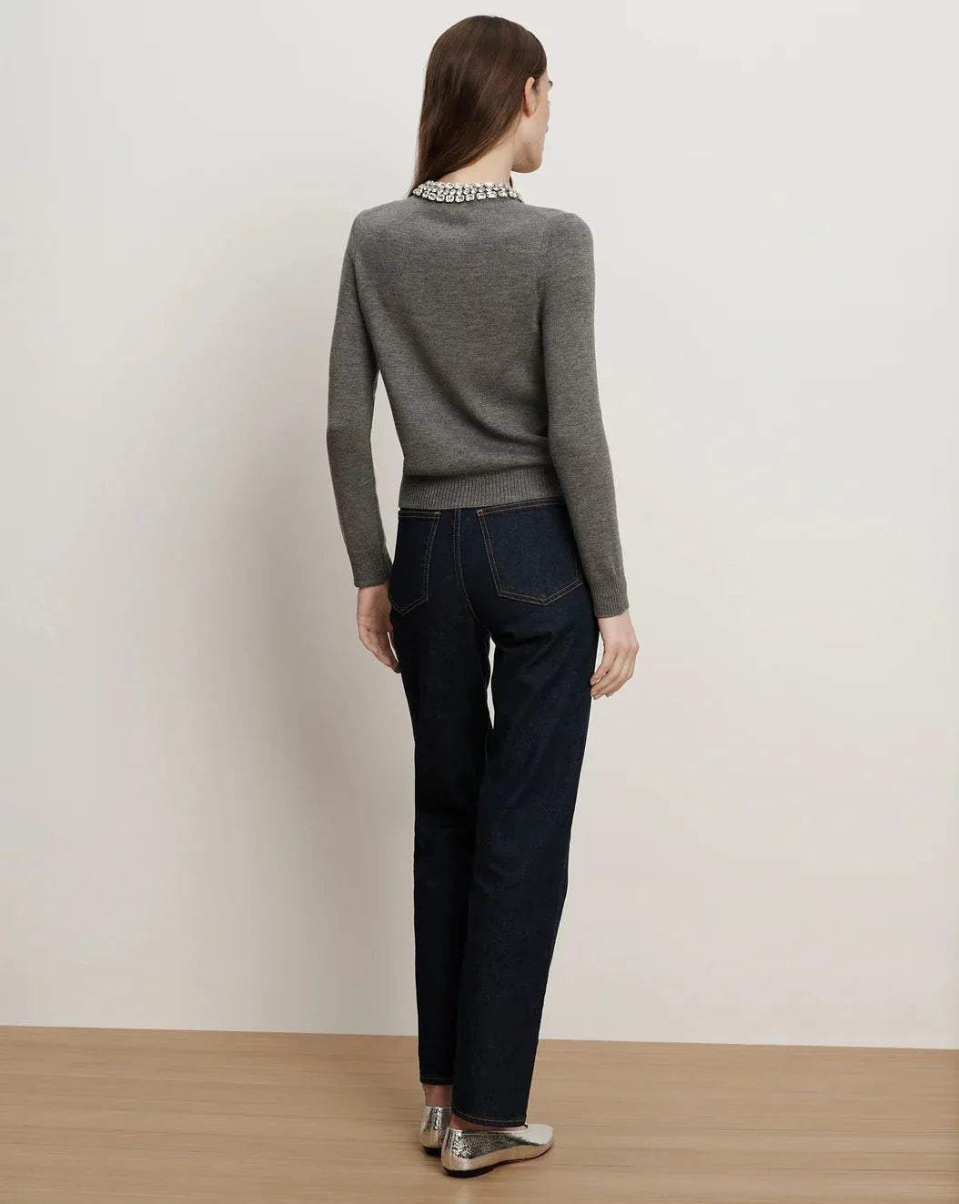 Daro Embellished Cardigan Dark Heather Grey