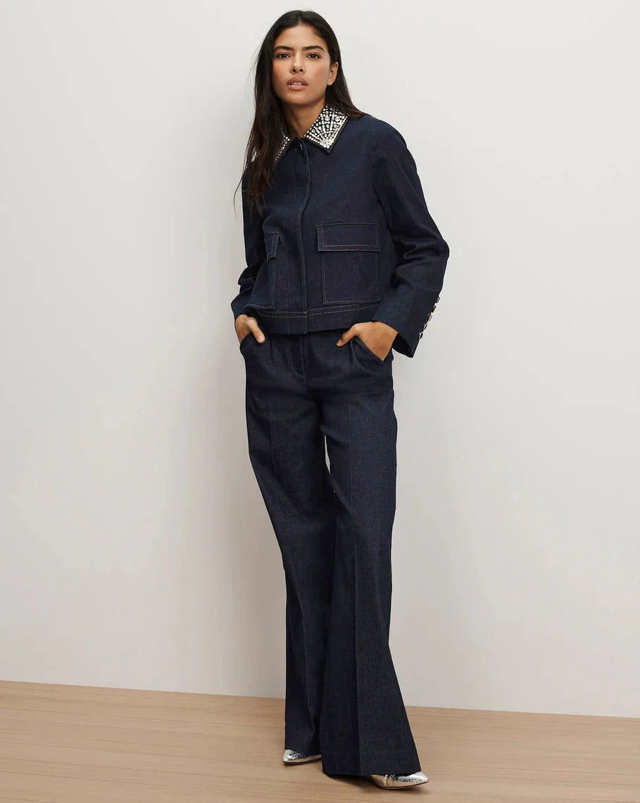 Barrington Embellished Denim Jacket Midnight Wash
