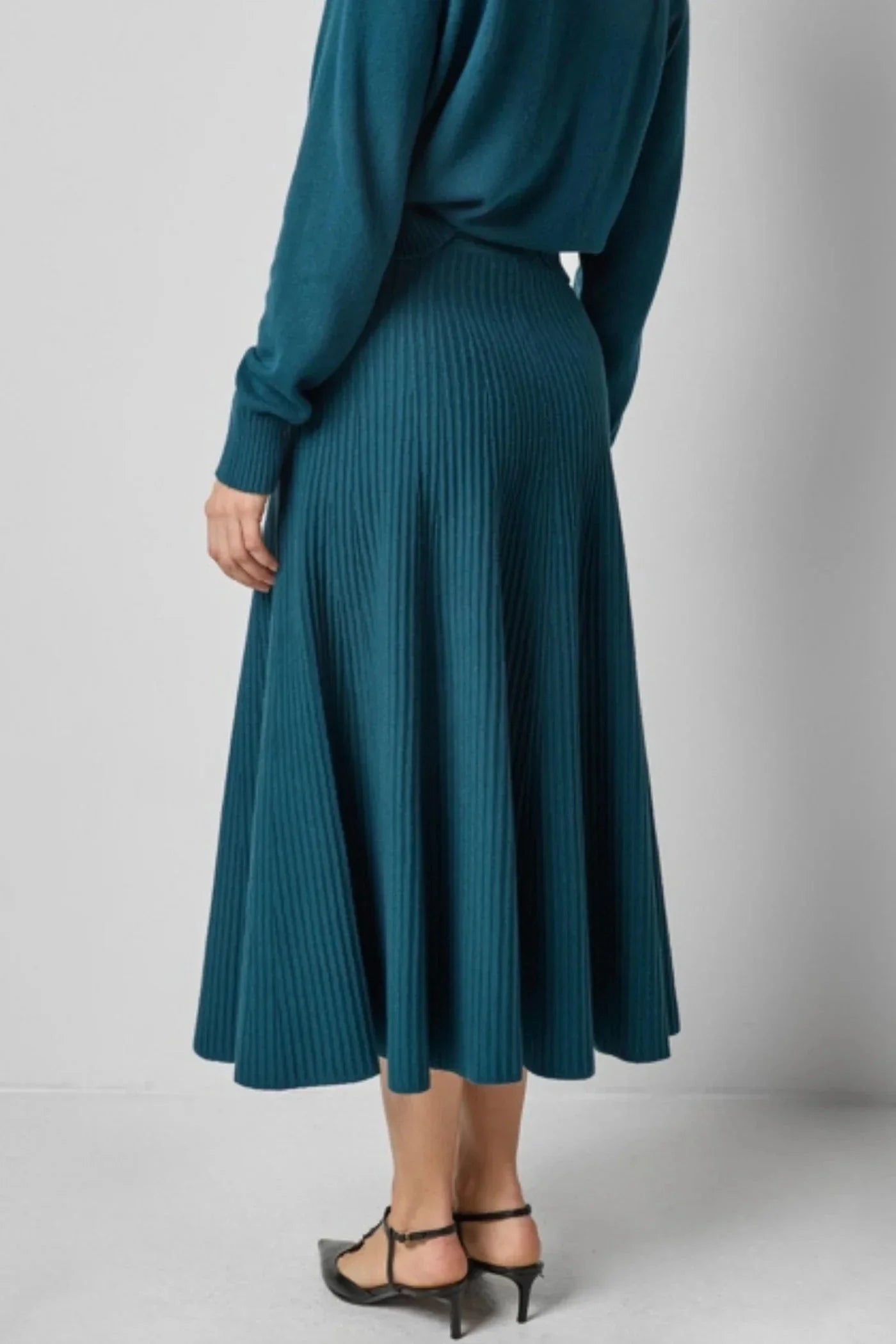 Flared Knit Skirt Deep Sea