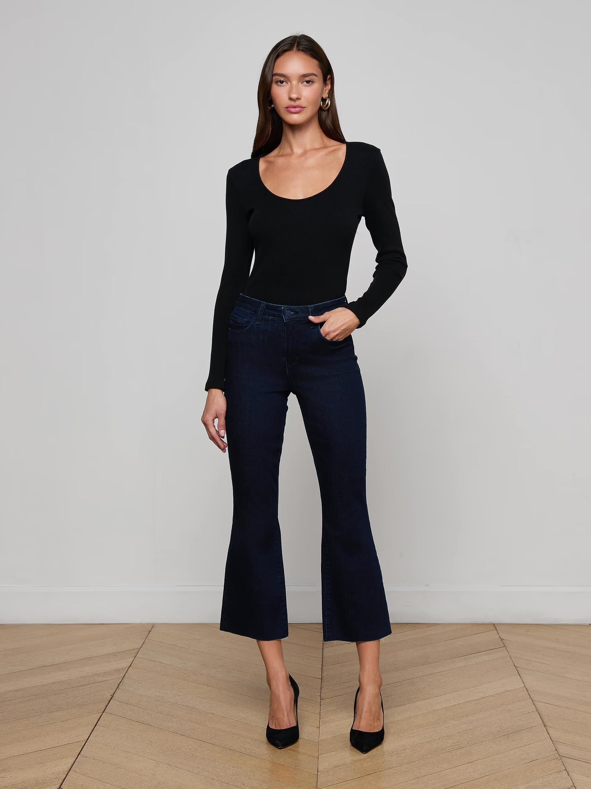 Kendra Cropped Flare Black Ink