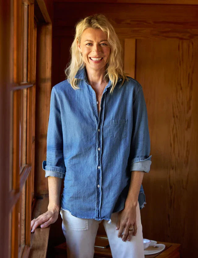 Eileen Relaxed Button Up Shirt Vintage Stonewashed Indigo