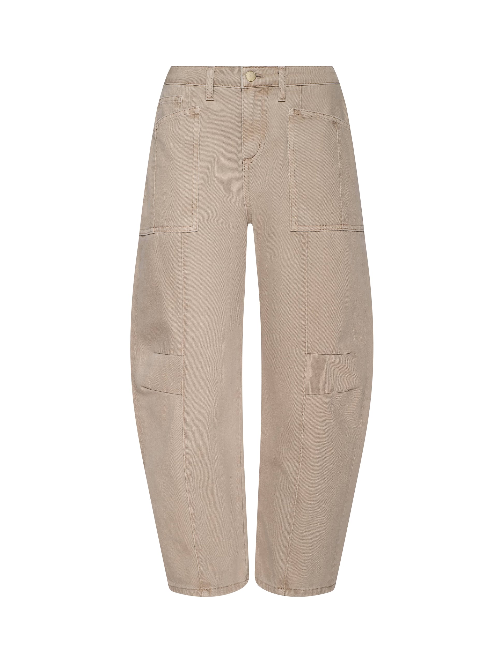 Cody Cropped Barrel-Leg Jean Biscuit