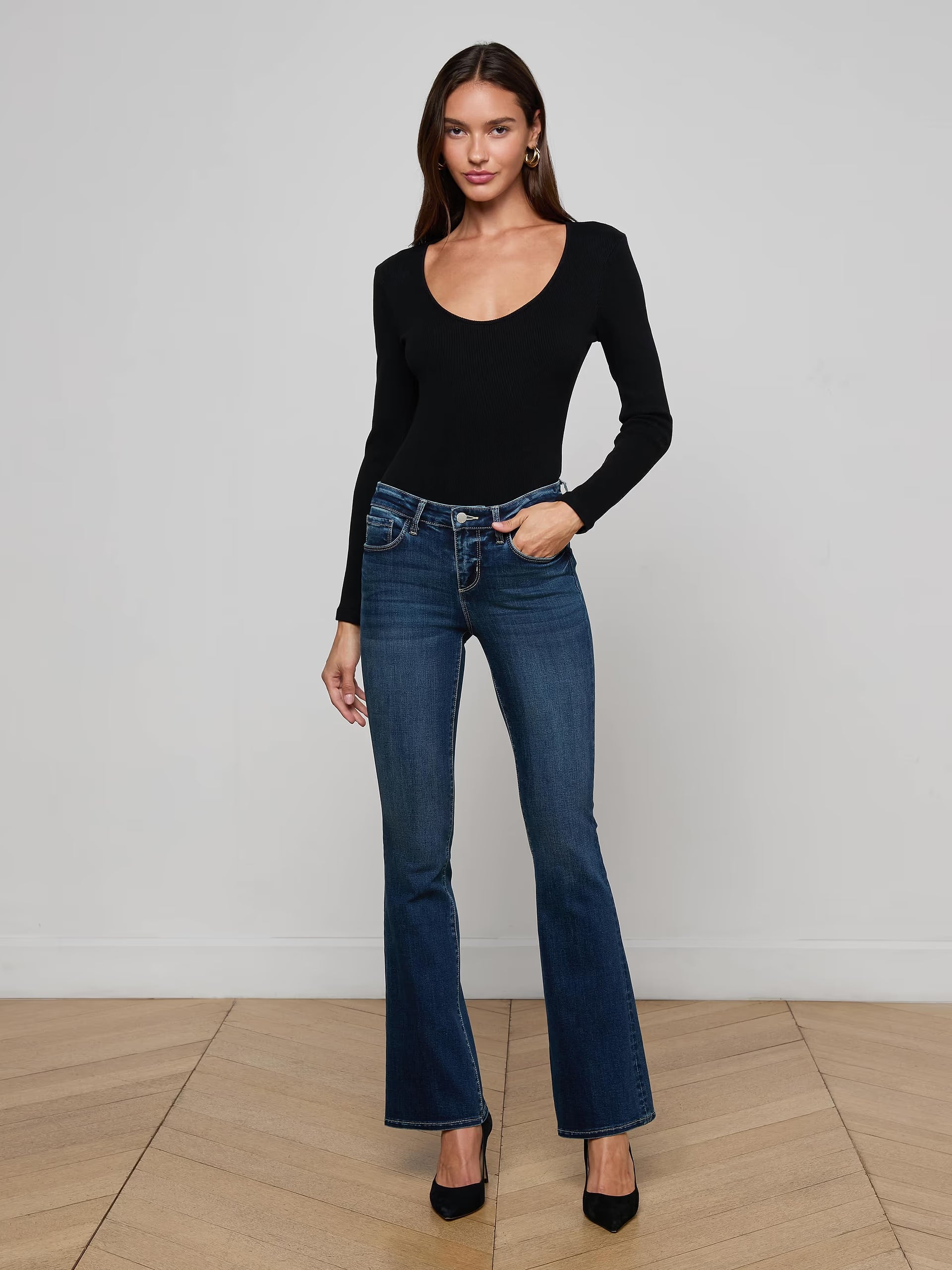 Cara Low-Rise Bootcut Jean Roxbury