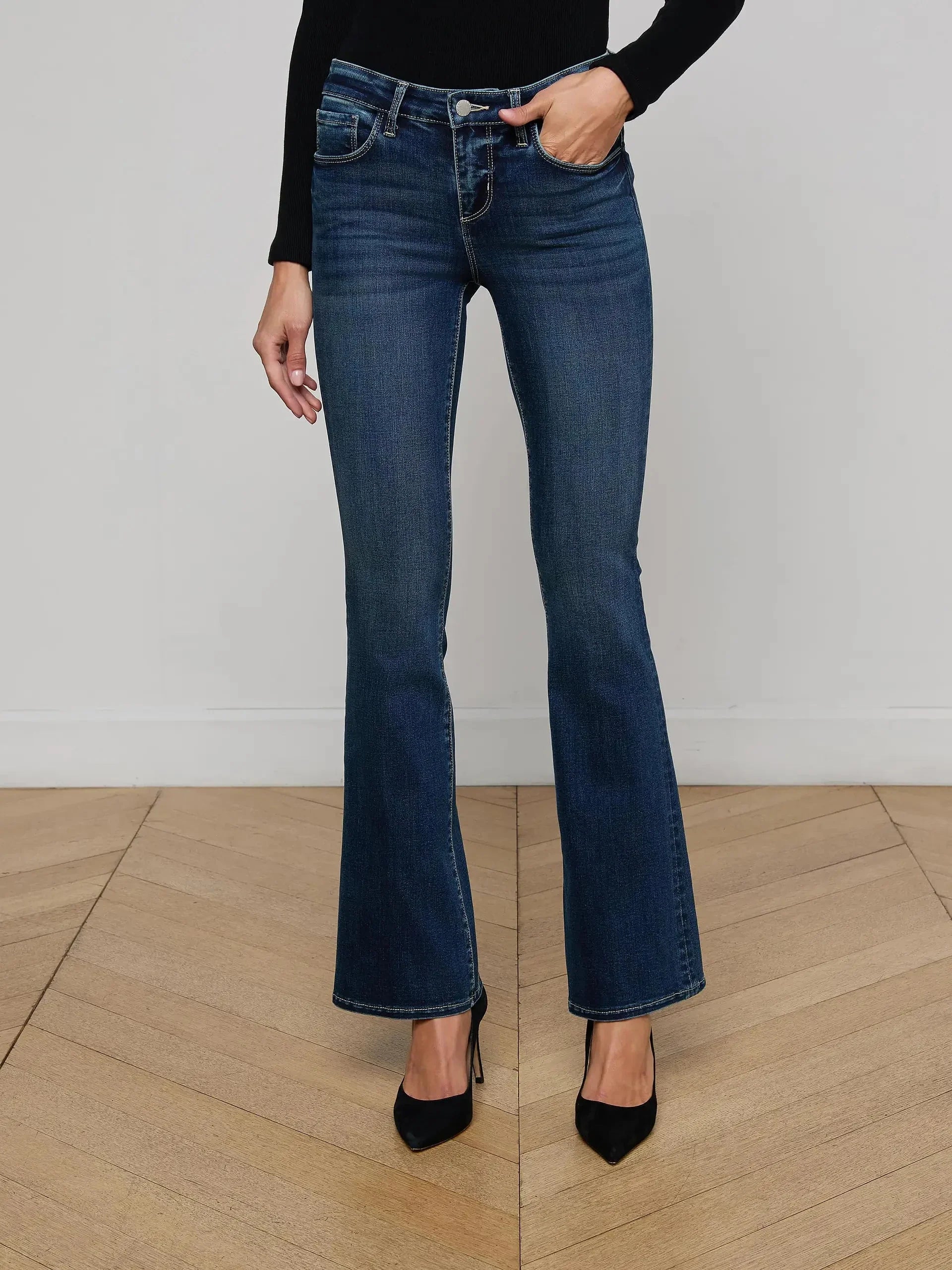 Cara Low-Rise Bootcut Jean Roxbury