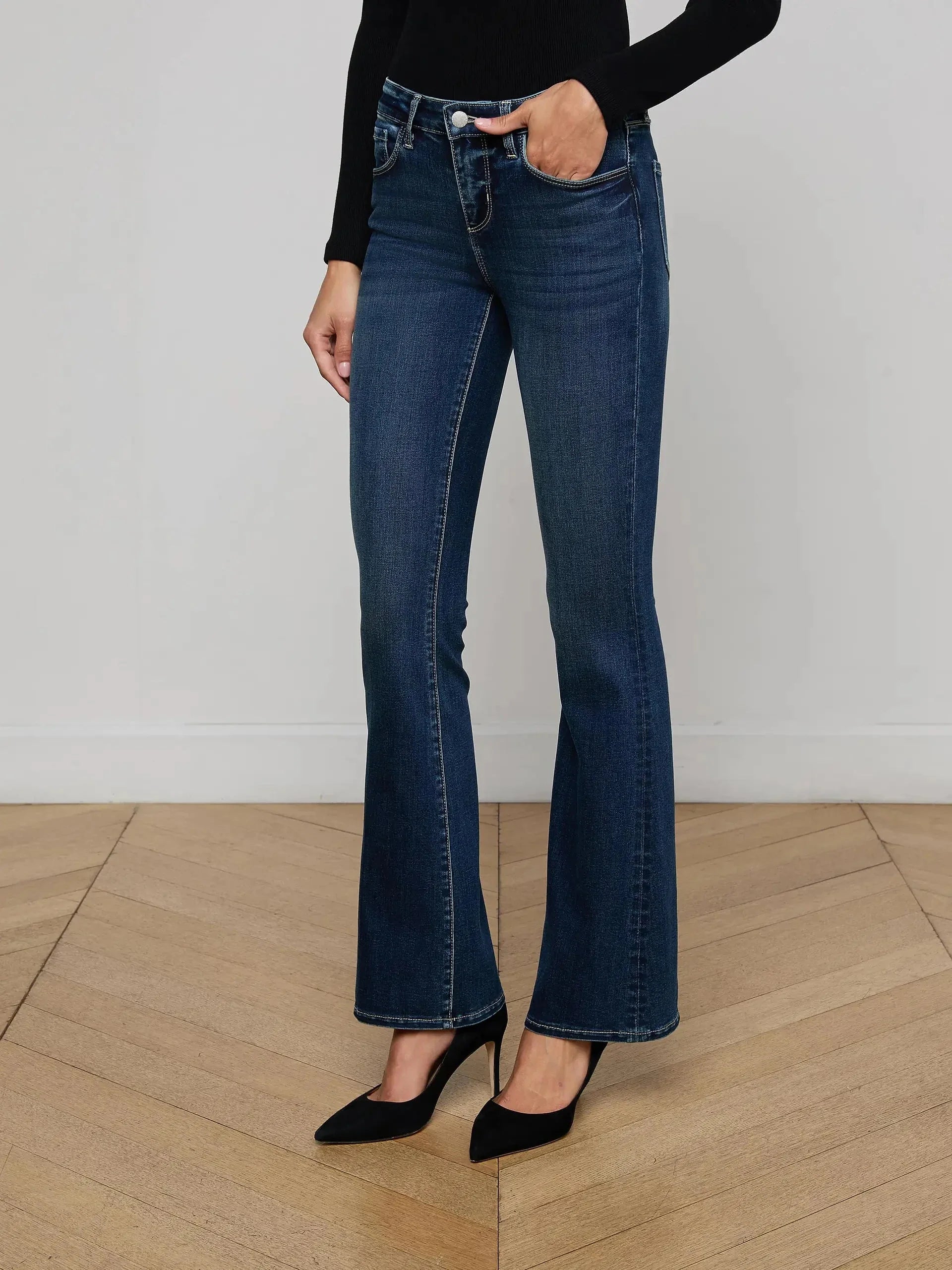 Cara Low-Rise Bootcut Jean Roxbury