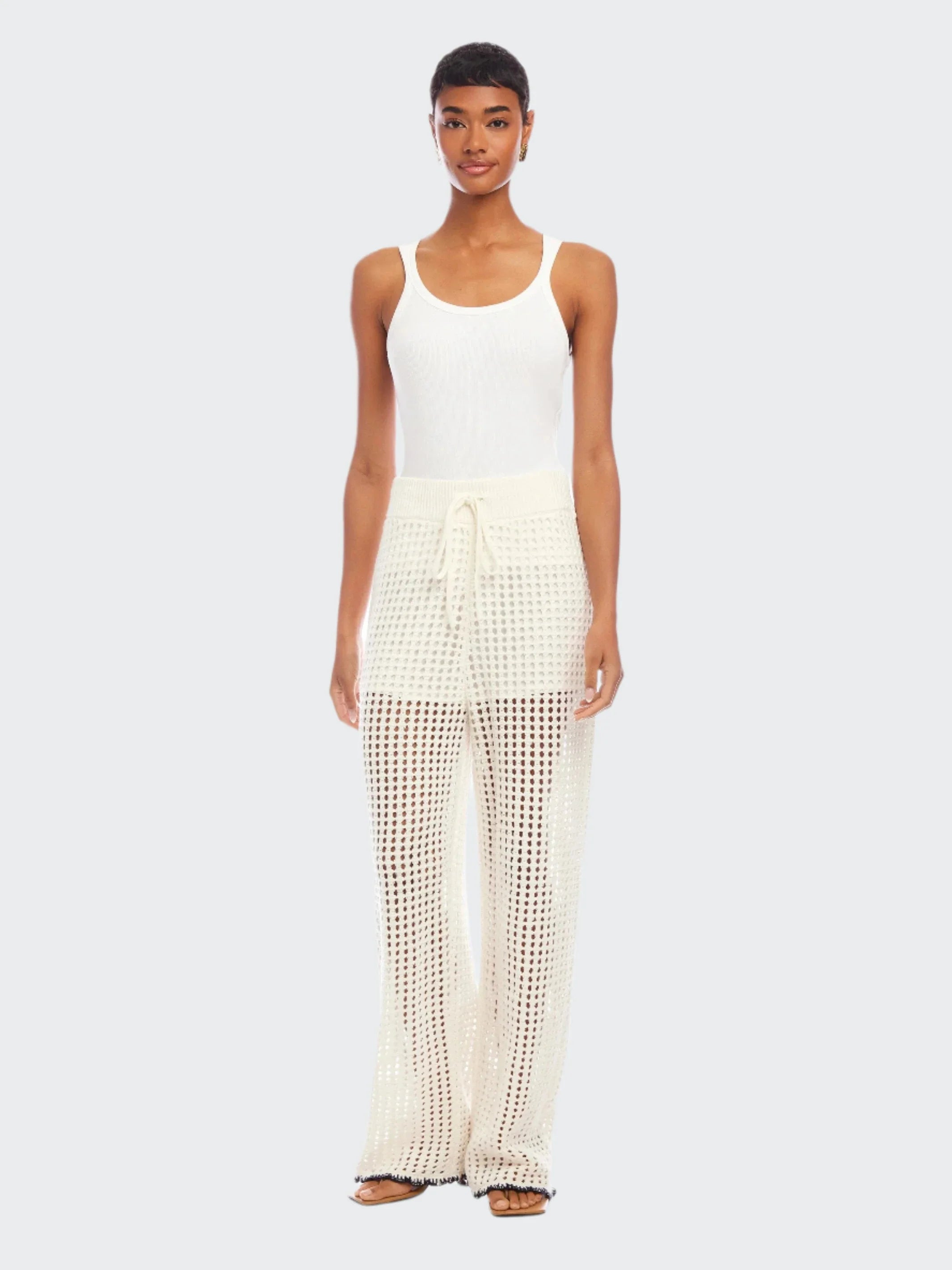Gianna Crochet Pants Off White/Navy