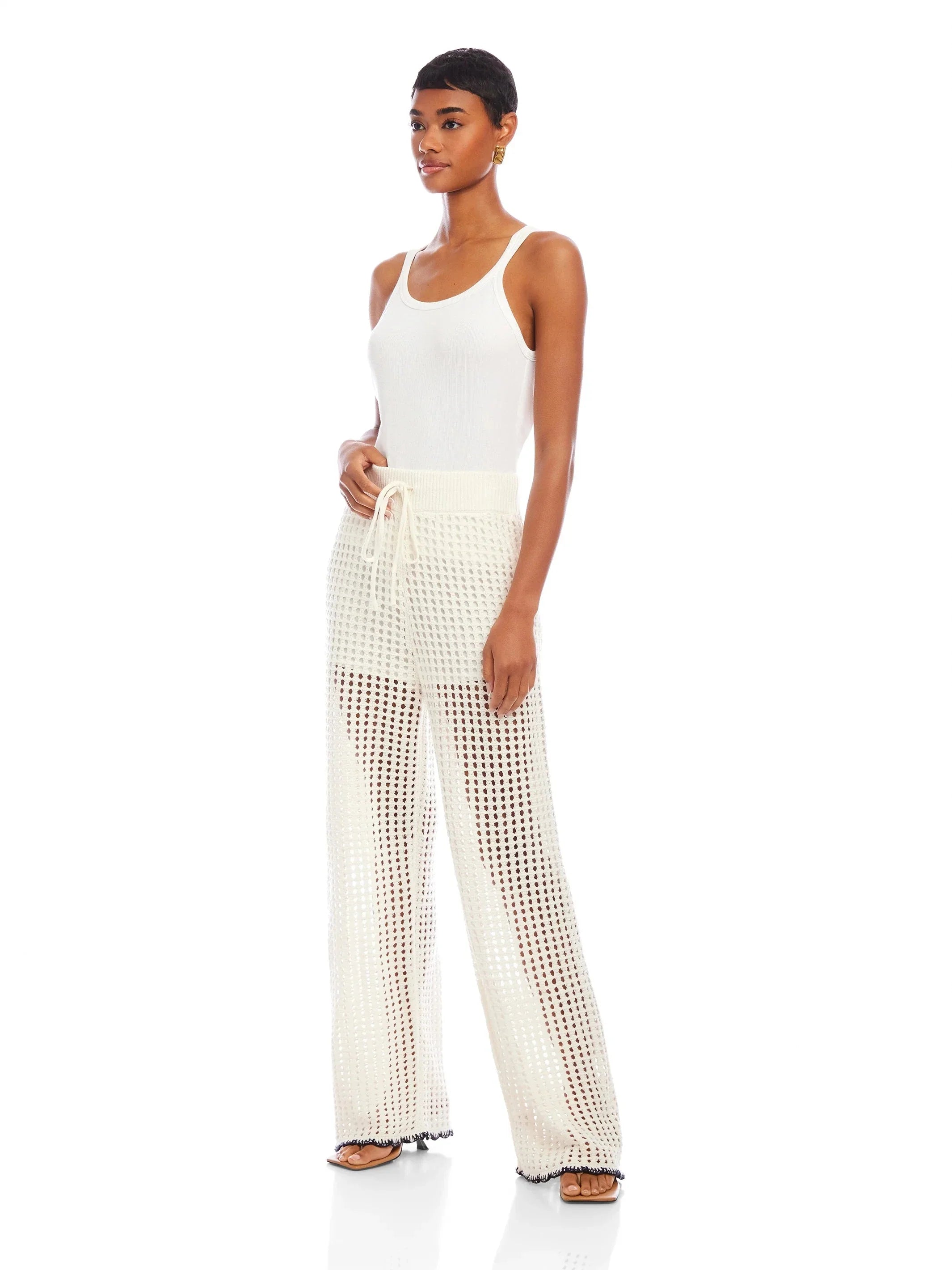 Gianna Crochet Pants Off White/Navy