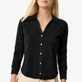 Split Collar Button Down Black