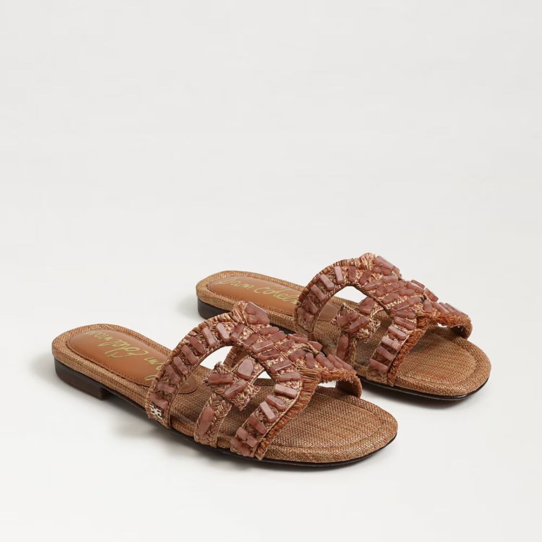 Bay Stone Slide Sandal Sunstone Raffia