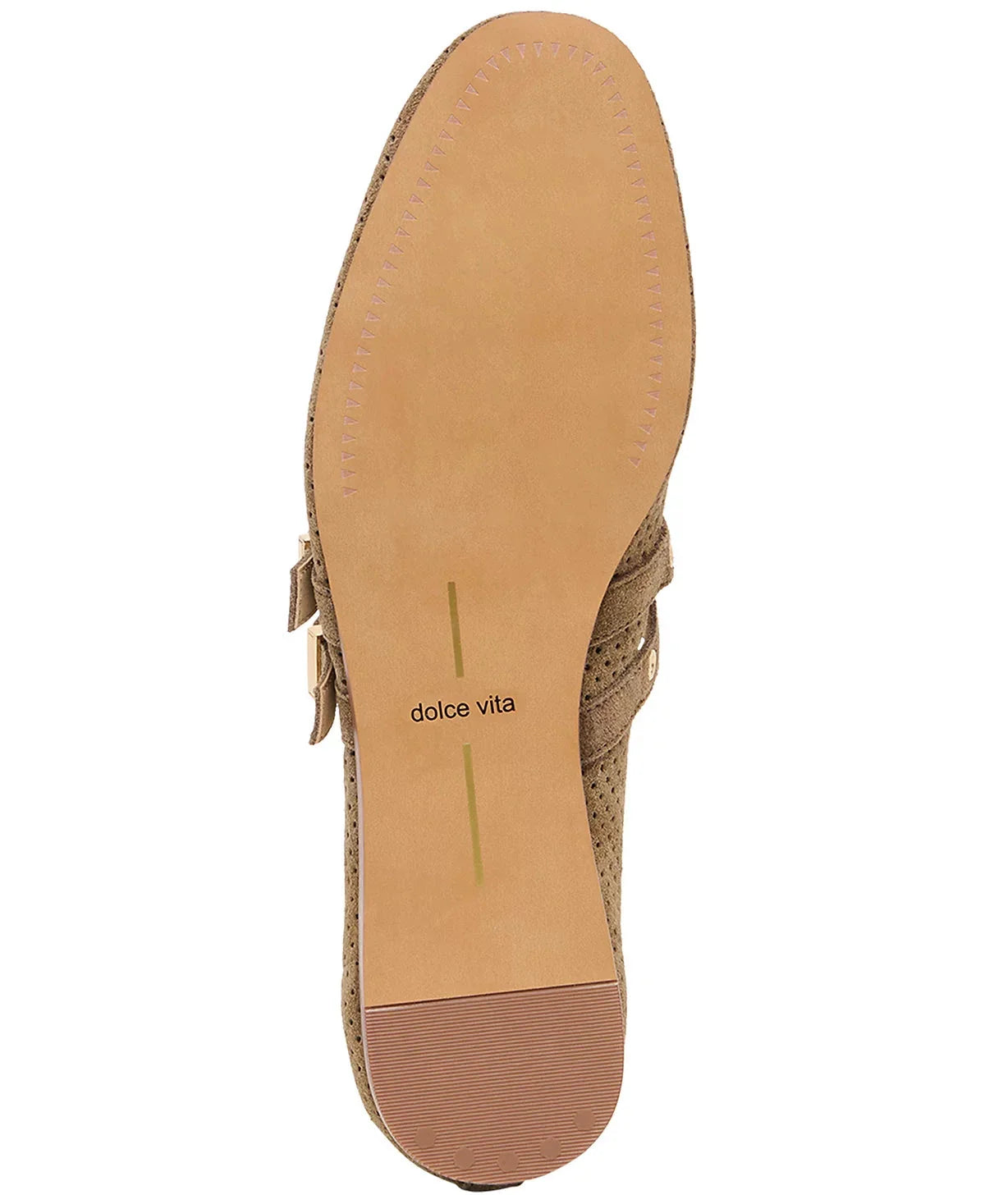 Baylee Grommet Ballet Flat Olive Perforated Suede