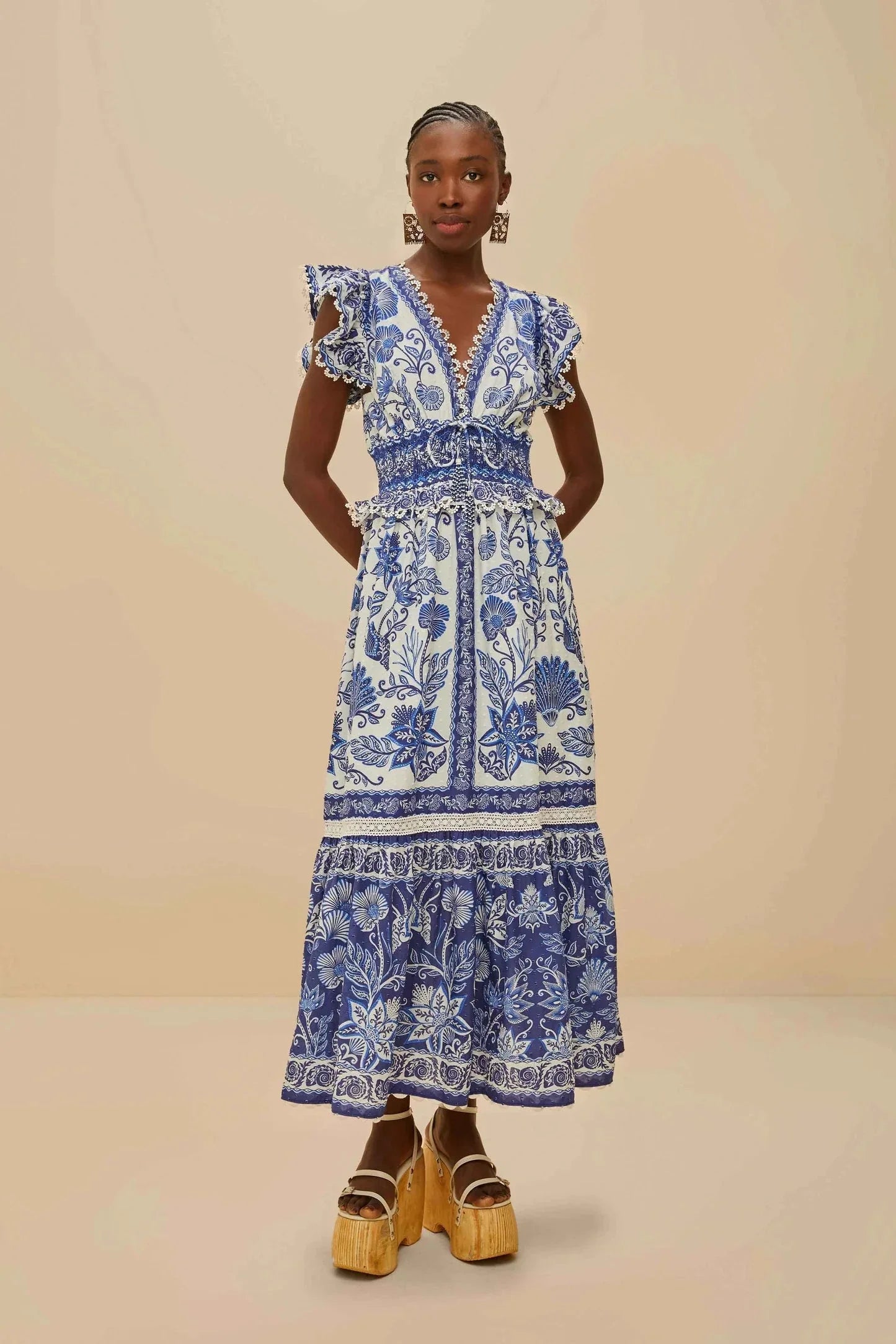 Shell Garden Off-White Maxi Dress