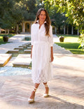 Grace Midi Eyelet Dress White