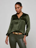 Dani Silk Blouse Deep Olive