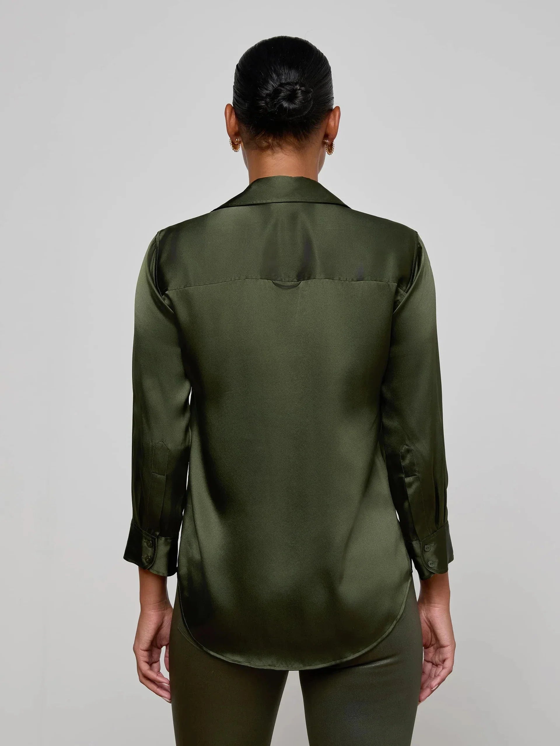 Dani Silk Blouse Deep Olive