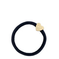 Velvet Gold Heart Hair Tie Black