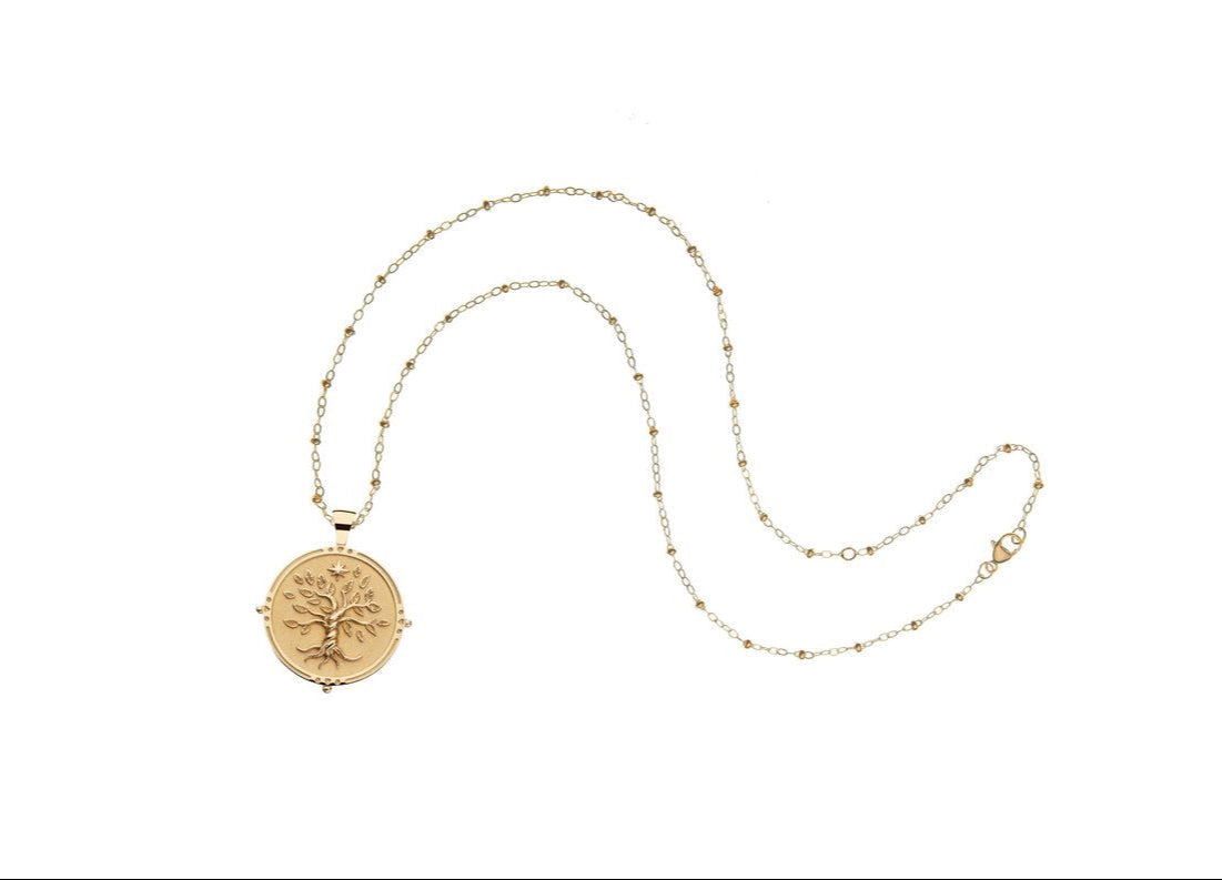 Faith Small Pendant Coin 16-18" Satellite Chain