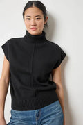 Turtleneck Wedge Sweater Black