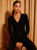 Bliss Scallop Edge Cardigan Black